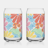 Kleurrijke en heldere Abstracte bloemen Blikvorm Glas (Links)