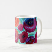 Kleurrijke en heldere bloemen koffiemok (Voorkant rechts)