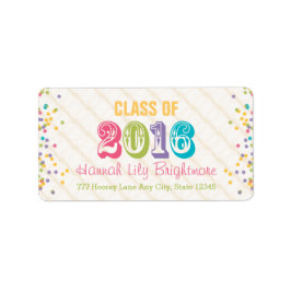Kleurrijke en heldere klasse van 2016 etiket