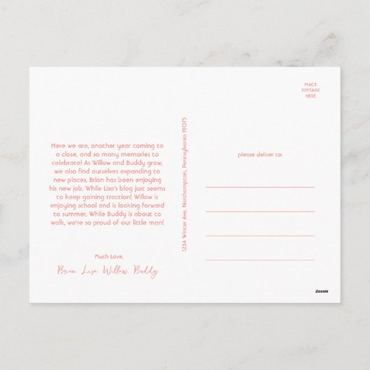 Kleurrijke en heldere Vrolijke Kerstmis Één Foto Feestdagenkaart (Achterkant)