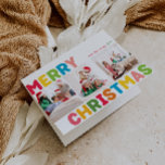 Kleurrijke en Heldere Vrolijke Kerstmis Gevouwen 3 Feestdagen Kaart<br><div class="desc">Leg de vreugde en magie van het vakantieseizoen vast met deze unieke en feestelijke, kleurrijke en heldere Vrolijke Kerstmis gevouwen 3 foto vakantiekaart. Het eenvoudige maar leuke ontwerp heeft een regenboogkleurenpalet van rood, groen, geel, blauw, sinaasappel en roze, waardoor een levendige en vrolijke sfeer wordt gecreëerd. De creatieve en minimalistische...</div>