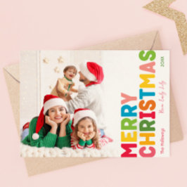 Kleurrijke en heldere Vrolijke Kerstmis Volledige Feestdagenkaart