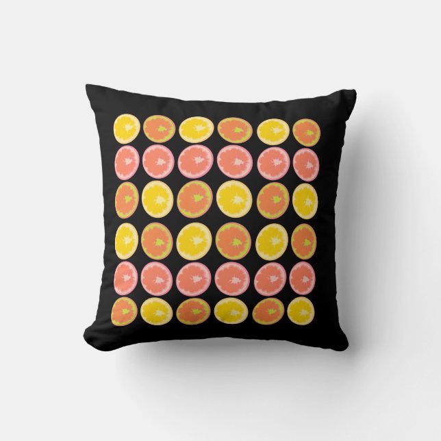 Kleurrijke en helderrode grapefruit plakjes kussen (Voorkant)