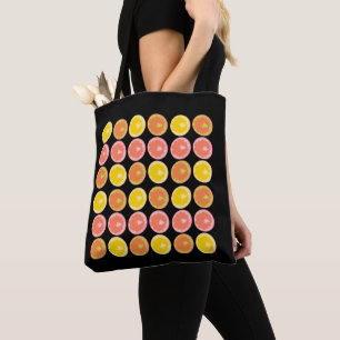 Kleurrijke en helderrode grapefruit plakjes tote bag