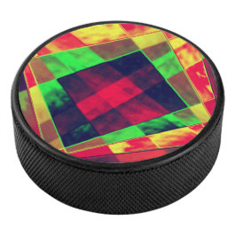 Kleurrijke en hellende vierkanten en rechthoeken hockey puck