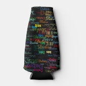 Kleurrijke en herhaalde namen - gepersonaliseerd flesjeskoeler (Voorkant)