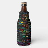 Kleurrijke en herhaalde namen - gepersonaliseerd flesjeskoeler (Fles Voorkant)