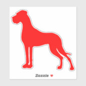 Kleurrijke en imponerende koele Great Dane Vinyl  Sticker (Vel)
