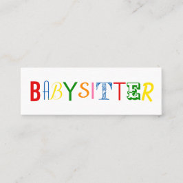 Kleurrijke en leuke babysitter/nanny visitekaartje