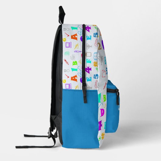 Kleurrijke en leuke Kinder School Supplies & Tech, Bedrukte Rugzak (Links)