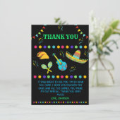 Kleurrijke en Leuke Mexicaanse Fiesta Bedankkaart (Staand voorkant)