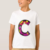 Kleurrijke en leuke Monogram C Tribal en Doodle T-shirt (Voorkant)