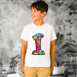 Kleurrijke en leuke Monogram I Tribal en Doodle T-shirt