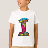 Kleurrijke en leuke Monogram I Tribal en Doodle T-shirt (Voorkant)