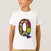Kleurrijke en leuke Monogram Q Tribal en Doodle Od T-shirt (Voorkant)