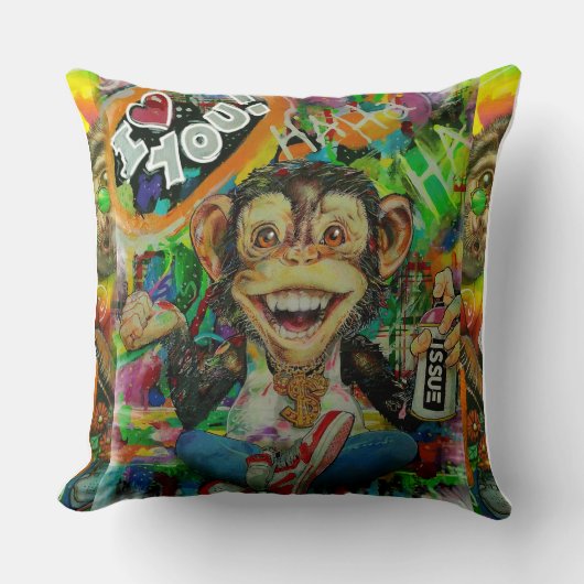 kleurrijke en leuke puffs pop art gebaseerd. kussen (Voorkant)