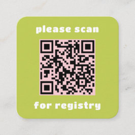 Kleurrijke en Leuke Registry Insert Vierkante Visitekaartje