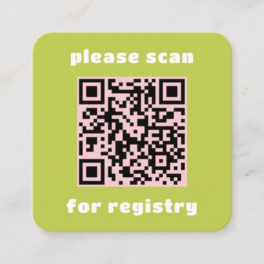 Kleurrijke en Leuke Registry Insert Vierkante Visitekaartje (Voorkant)