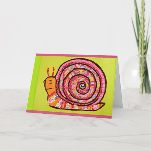 Kleurrijke en leuke slak Wenskaart Kaart (Voorkant)