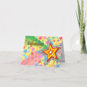 Kleurrijke En Leuke Superster Regenboog Felicitati Kaart