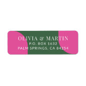 Kleurrijke en levendige bruiloft retour adres etiket (Voorkant)