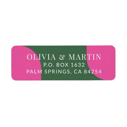 Kleurrijke en levendige bruiloft retour adres etiket (Voorkant)