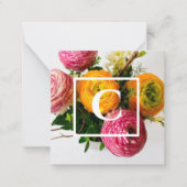 , kleurrijke en levendige Florentijnse monogram Notitiekaartje (Voorkant)