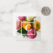 , kleurrijke en levendige Florentijnse monogram Notitiekaartje (Voorkant / Achterkant in situ)