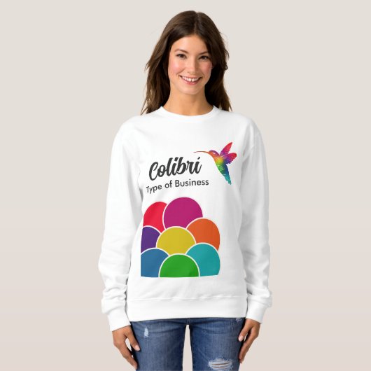 Kleurrijke en levendige Hummingbird Business Logo Trui (Voorkant volledig)