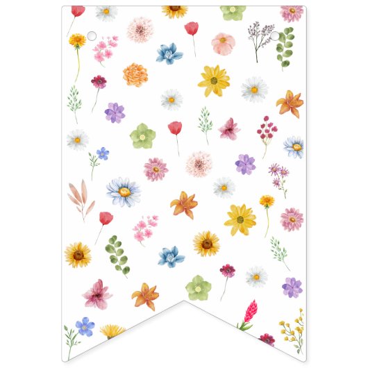 Kleurrijke en levendige Wildflower Bunting Flag Vlaggetjes (Eerste vlag)