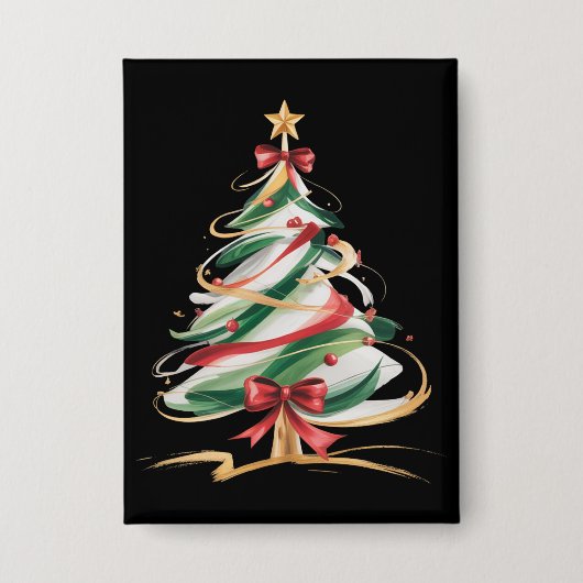Kleurrijke en lichte kerstbomen Kerstvakantie Wint Button (Voorkant)