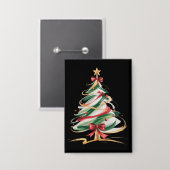 Kleurrijke en lichte kerstbomen Kerstvakantie Wint Button (Voorkant / Achterkant)