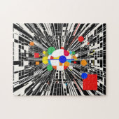 Kleurrijke en moderne abstractiecircuit toekomst legpuzzel (Horizontaal)