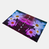 Kleurrijke en moderne Paarse en blauwe Floral Deurmat (Schuin)