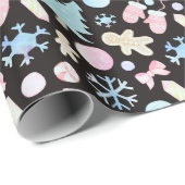 Kleurrijke en moderne vakantie patroon kerst cadeaupapier (Rol Hoek)