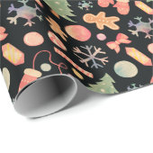 Kleurrijke en moderne vakantie patroon kerst cadeaupapier (Rol Hoek)