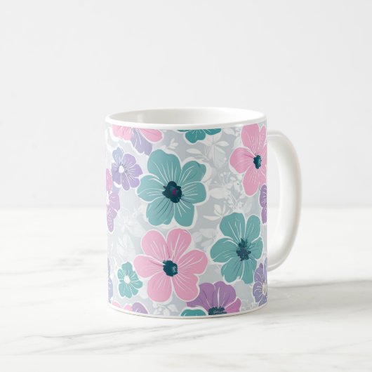 Kleurrijke en mooie lente bloem print keramiek koffiemok (Voorkant rechts)