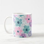 Kleurrijke en mooie lente bloem print keramiek koffiemok (Links)