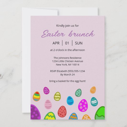 Kleurrijke en mooie paaseieren kaart (Voorkant)