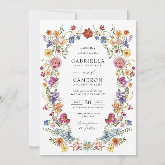 Kleurrijke en oude Boho-bloem Kaart (Voorkant)