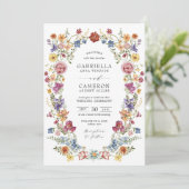 Kleurrijke en oude Boho-bloem Kaart (Staand voorkant)