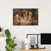 Kleurrijke en prachtige 18e eeuw scène poster (Thuiskantoor)