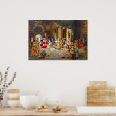 Kleurrijke en prachtige 18e eeuw scène poster (Keuken)