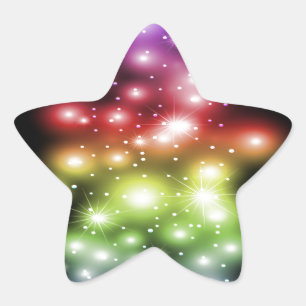 Kleurrijke en prachtige Sparkles Rainbow Ster Sticker