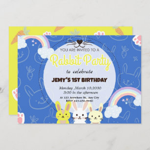 Kleurrijke en schattige konijnen voor feestverjaar kaart