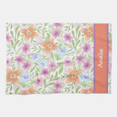 Kleurrijke en Schattigee Pastel Bloemen Patroon Na Theedoek (Horizontaal)