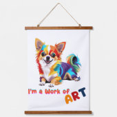 Kleurrijke en speelse Chihuahua Ik ben een kunstwe Hangend Wandkleed (Voorkant)