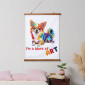 Kleurrijke en speelse Chihuahua Ik ben een kunstwe Hangend Wandkleed (Slaapkamer)