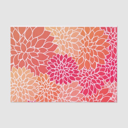 Kleurrijke en stijlvolle Zinnia Bloem Tissuepapier (Voorkant)