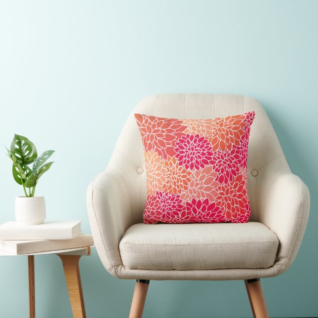 Kleurrijke en stijlvolle Zinnia Flower Pillow Kussen (Stoel)